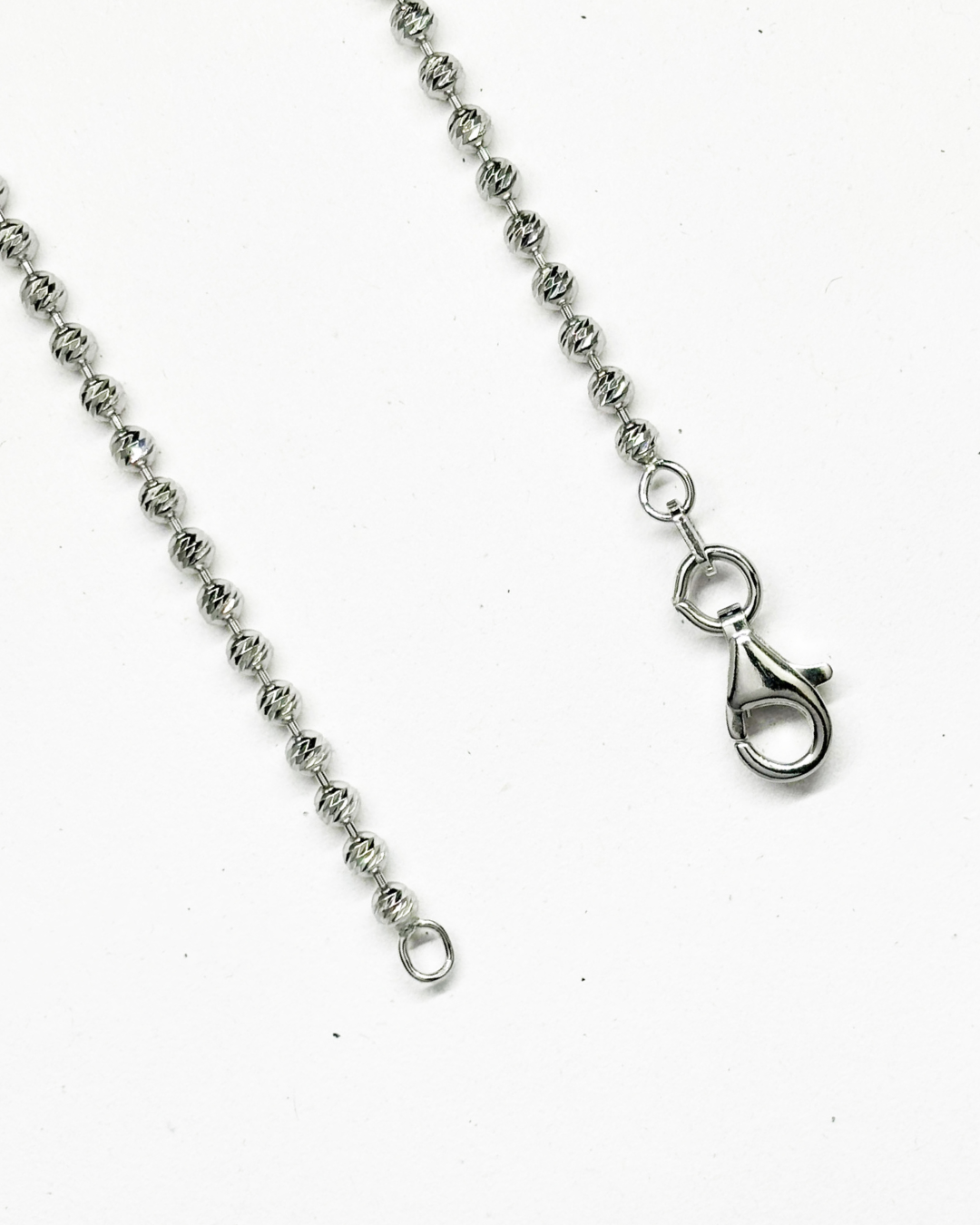 DIA Cut Ball Silver Chain