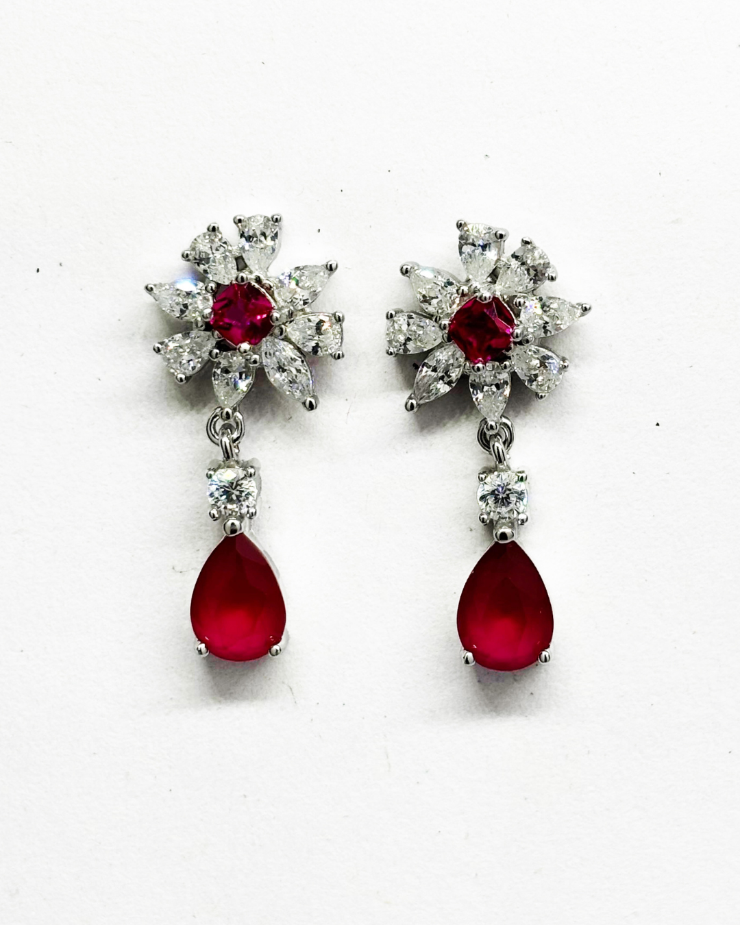 Ruby Clover Earrings