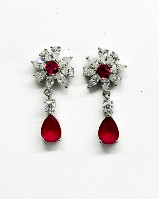 Ruby Clover Earrings
