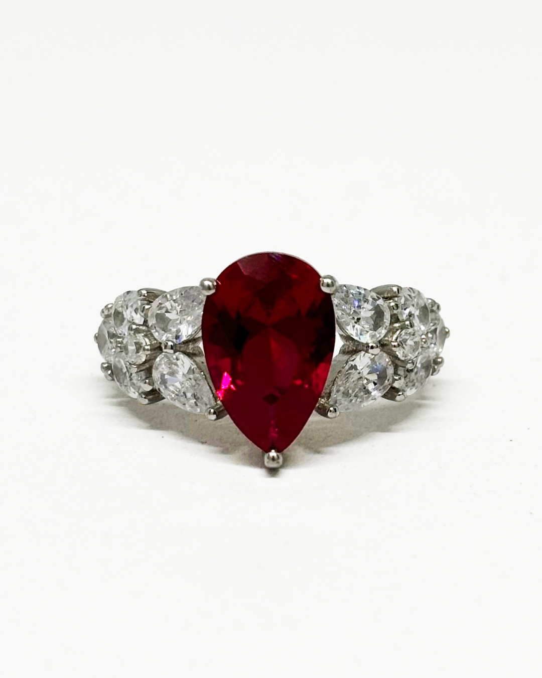 Ruby Pair Cluster Ring