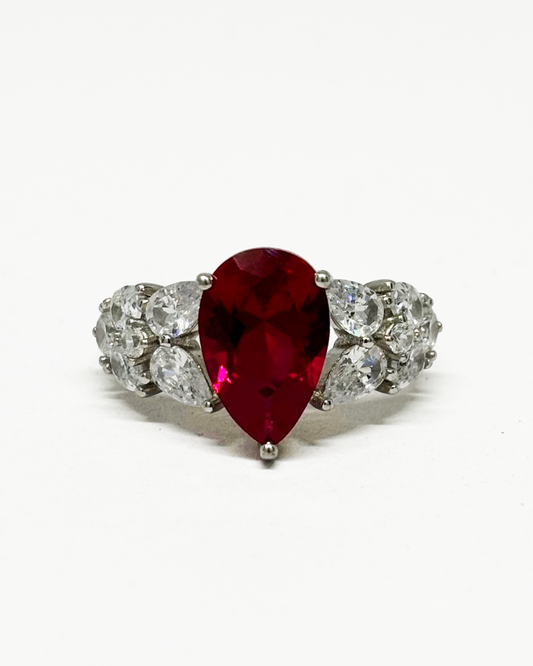 Ruby Pair Cluster Ring