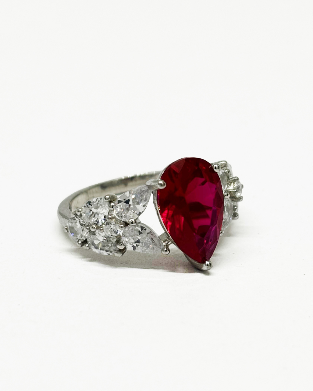 Ruby Pair Cluster Ring