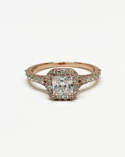 Princess Shank Rose Gold Ring