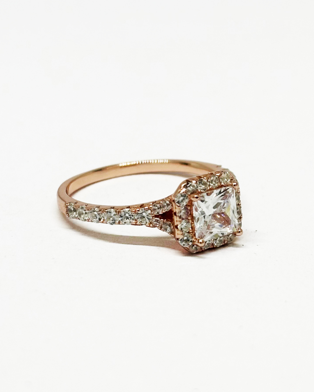 Princess Shank Rose Gold Ring