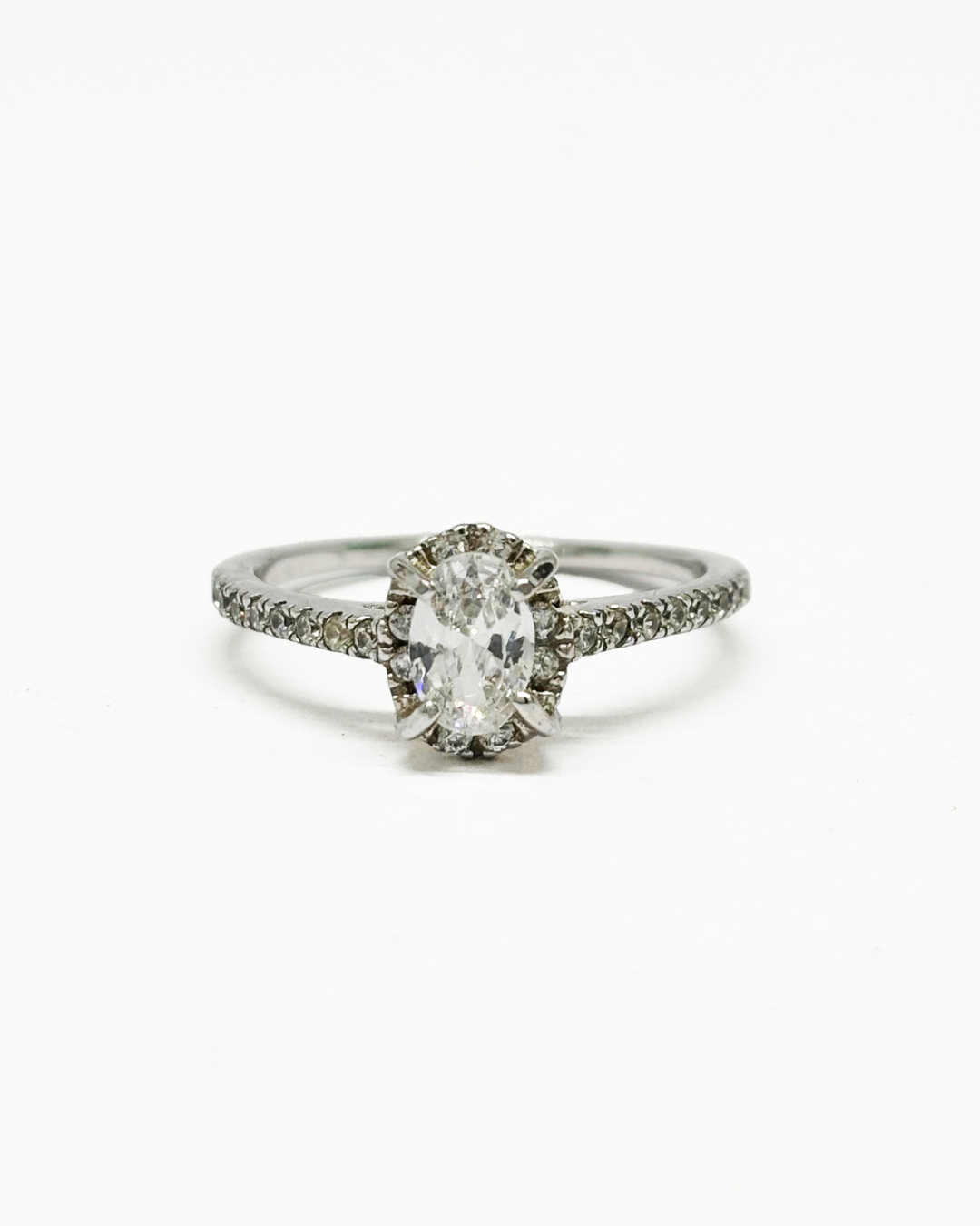 Halo Oval Silver Ring