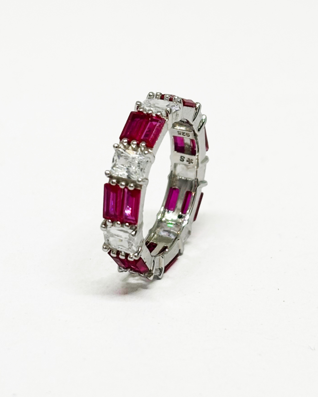 Emerald Cut Ruby Band
