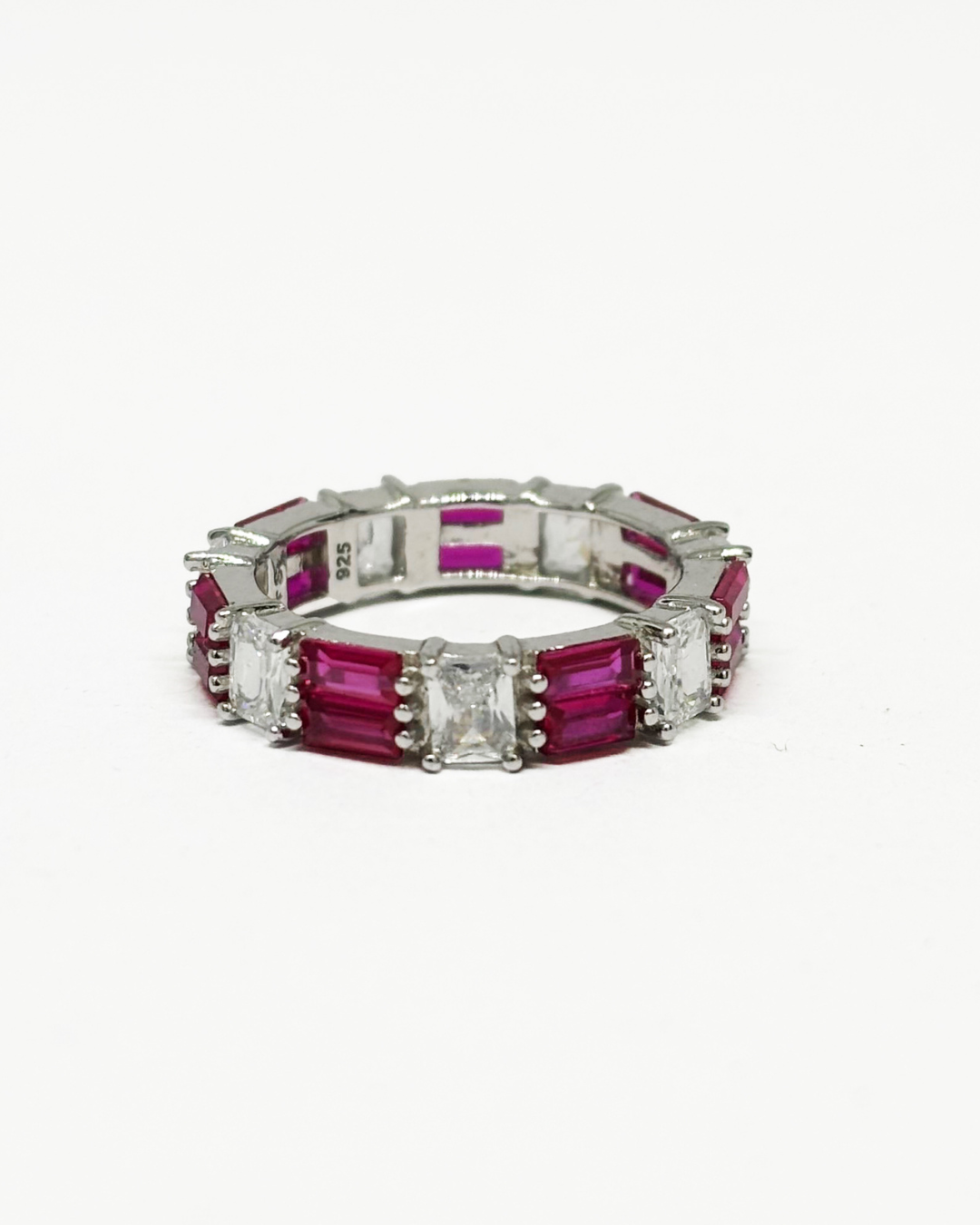 Emerald Cut Ruby Band