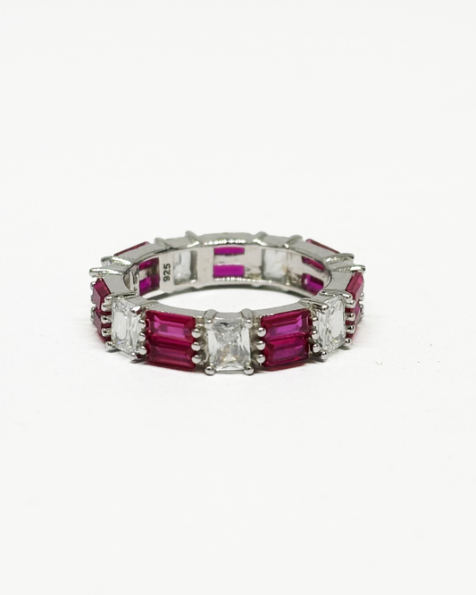 Emerald Cut Ruby Band