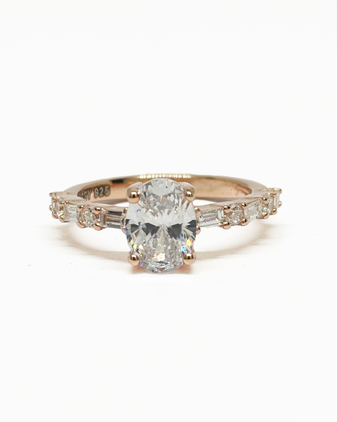 Baguette Oval Rose Gold Ring
