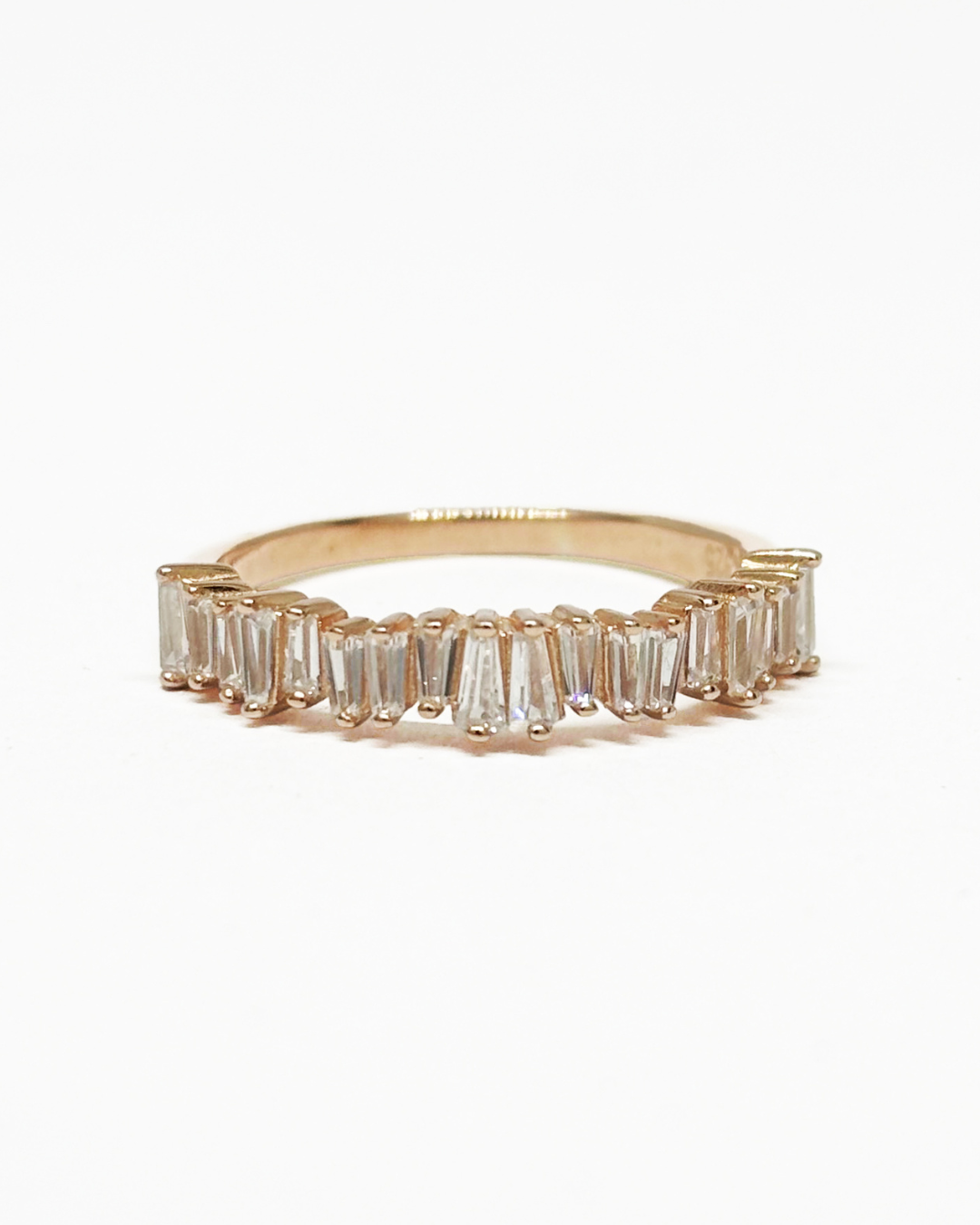 Baguette Eternity Half Rose Gold Band