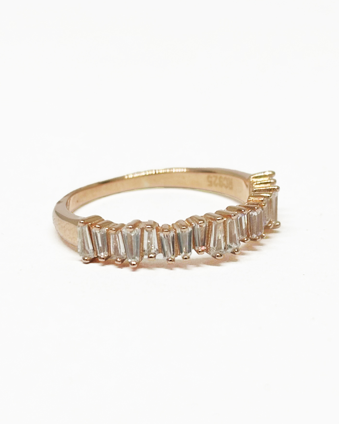 Baguette Eternity Half Rose Gold Band