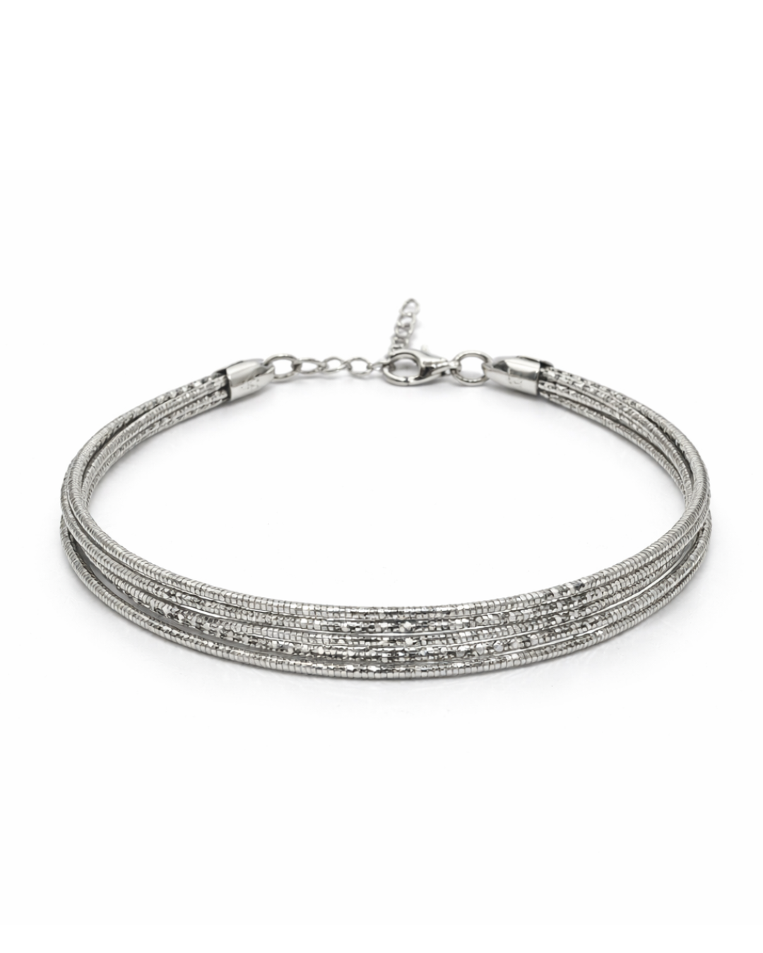 Five Layer Snake Silver Bracelets