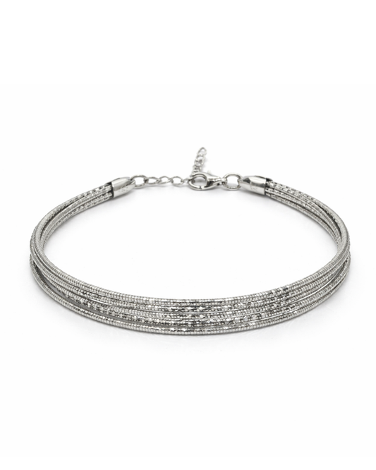 Five Layer Snake Silver Bracelets