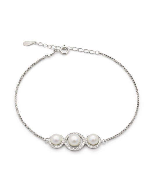 Embraced Pearl Silver Bracelet