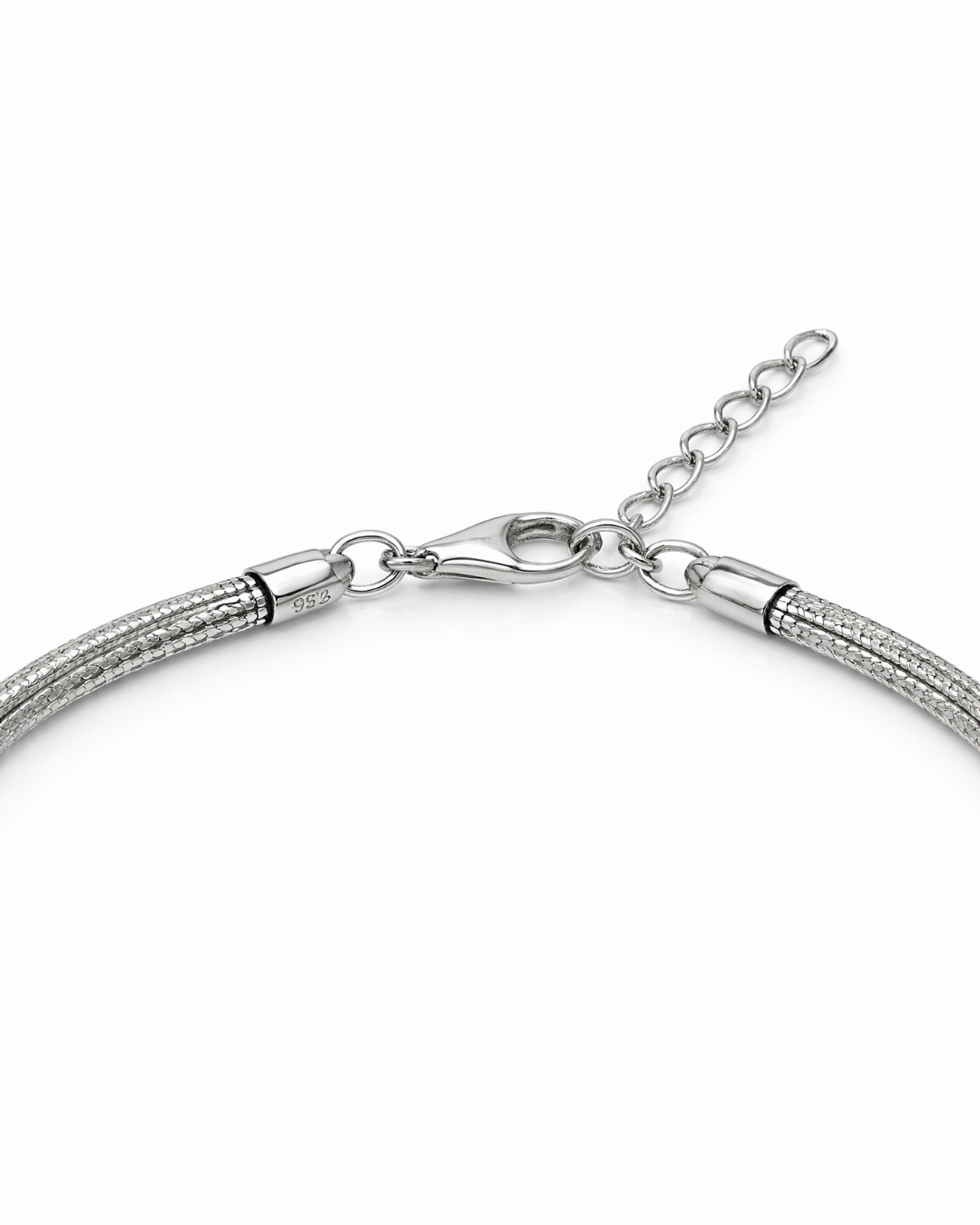 Three Layer Snake Silver Bracelet