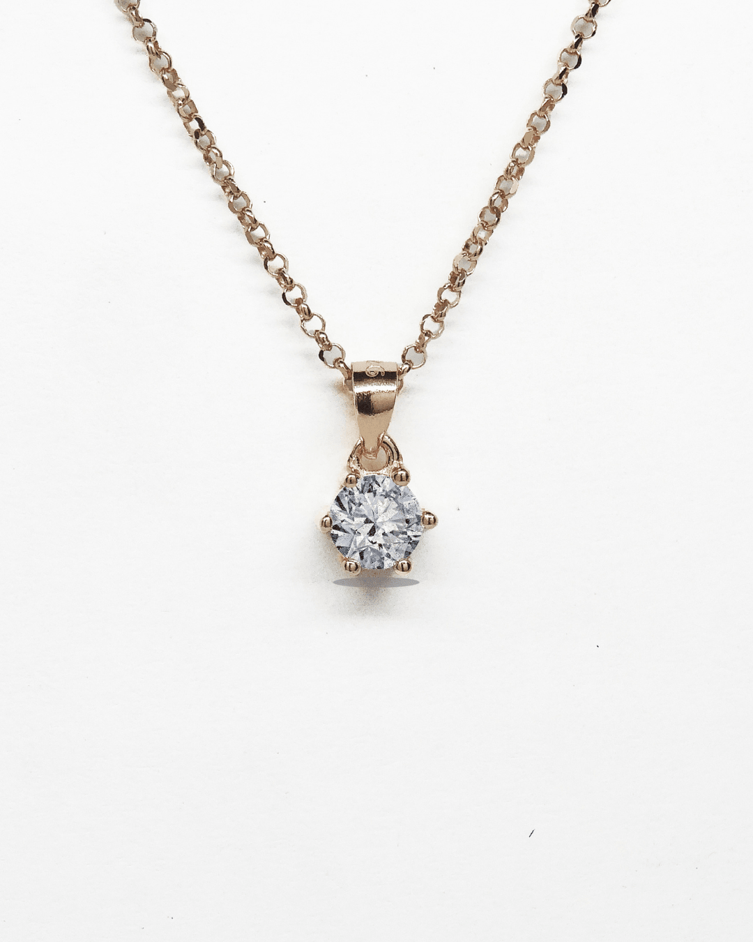 Round Scroll Rose Gold Necklace