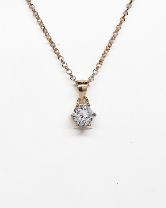 Round Scroll Rose Gold Necklace