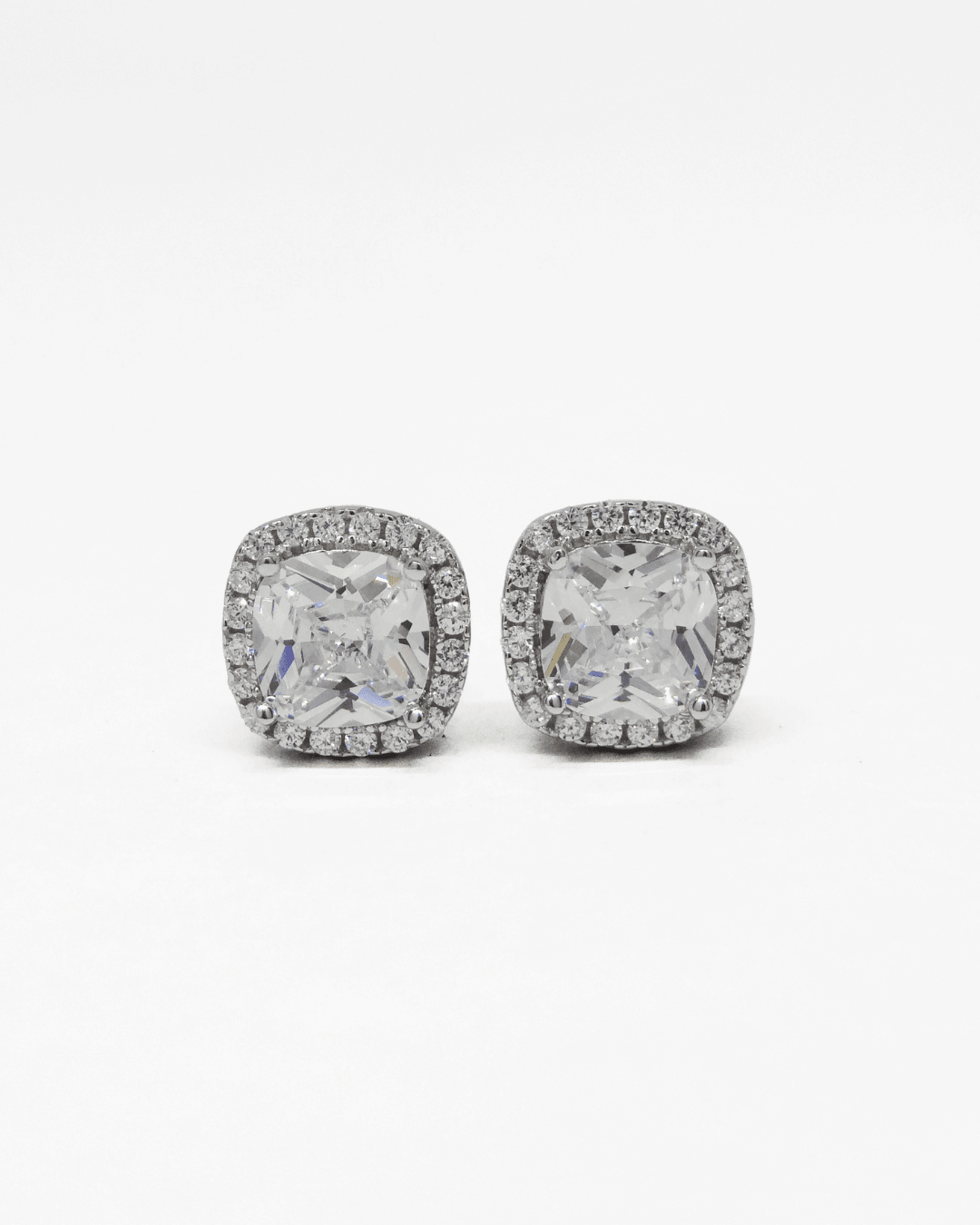 Halo Cushion Studs Earrings